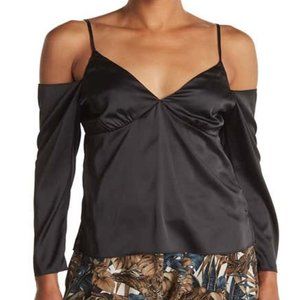 NWOT Wayf satin cold shoulder top
